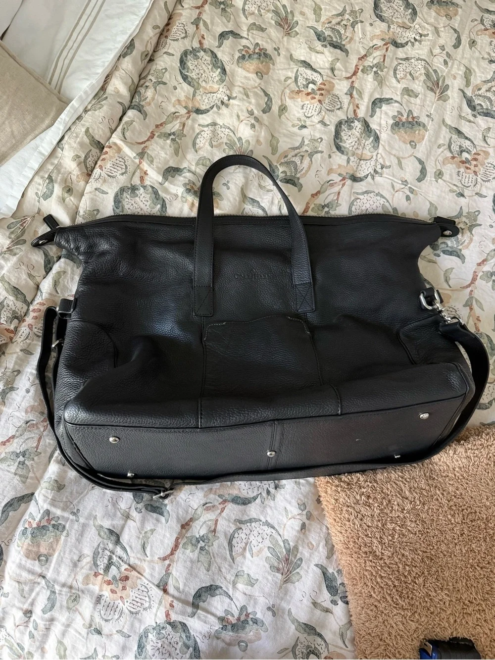 Cole Haan Black Leather Weekender Bag